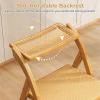 Giantex Rattan Folding Chairs Set of 2, Bamboo Dining Chairs with Rotatable Backrests, Max Load 330 lbs, Boho Kitchen Side Chair for Living Room, Restaurant, No Assembly, Natural(1)