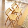Giantex Rattan Folding Chairs Set of 2, Bamboo Dining Chairs with Rotatable Backrests, Max Load 330 lbs, Boho Kitchen Side Chair for Living Room, Restaurant, No Assembly, Natural(1)