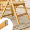 Giantex Rattan Folding Chairs Set of 2, Bamboo Dining Chairs with Rotatable Backrests, Max Load 330 lbs, Boho Kitchen Side Chair for Living Room, Restaurant, No Assembly, Natural(2)
