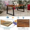 Giantex Rectangular Acacia Wood Dining Table Rustic Indoor & Outdoor Furniture (Rustic Brown&Black)(Rustic Brown&black)