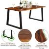 Giantex Rectangular Acacia Wood Dining Table Rustic Indoor & Outdoor Furniture (Rustic Brown&Black)(Rustic Brown&black)