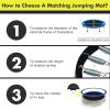 Giantex Replacement Trampoline Mat, High-Elastic PP Weather-Resistant Mat Fits 8 10 12 14 16ft Round Frame, Spring Not Included(14Ft w/ 80 V-Hooks 5.5” Spring)