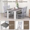 Giantex Retro Wooden Dining Chairs Set of 2, Farmhouse Kitchen Chairs w/Rubber Wood Frame, Elegant Hollowed Backrest, Armless Dining Room Chairs, Rustic Side Chairs for Restaurant, Living Room, Grey(2)