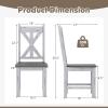 Giantex Retro Wooden Dining Chairs Set of 2, Farmhouse Kitchen Chairs w/Rubber Wood Frame, Elegant Hollowed Backrest, Armless Dining Room Chairs, Rustic Side Chairs for Restaurant, Living Room, Grey(1)