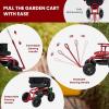 Giantex Rolling Garden Cart, 360 Swivel Workseat with 4 Wheels, Removal Cushion & Tool Tray, Storage Basket, Gardening Wagon Scooter with Adjustable Height, Handle (Red)(Red)