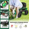 Giantex Rolling Garden Cart, 360 Swivel Workseat with 4 Wheels, Removal Cushion & Tool Tray, Storage Basket, Gardening Wagon Scooter with Adjustable Height, Handle (Red)(Green)