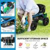 Giantex Rolling Garden Cart, 360 Swivel Workseat with 4 Wheels, Removal Cushion & Tool Tray, Storage Basket, Gardening Wagon Scooter with Adjustable Height, Handle (Red)(Blue)