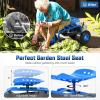 Giantex Rolling Garden Work Seat, 360 Swivel Gardening Workseat with Wheels, Tool Basket, Adjustable Height, Outdoor Scooter for Sitting, Gardening Stool Chair for Planting Trimming, Green(Blue)