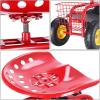 Giantex Rolling Garden Work Seat, 360 Swivel Gardening Workseat with Wheels, Tool Basket, Adjustable Height, Outdoor Scooter for Sitting, Gardening Stool Chair for Planting Trimming, Green(Red)