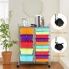 Giantex Rolling Storage Cart with 15 Drawers, Mobile Book Paper Organizer Tools Trolley with Wheels, Ideal for School, Office, Home … Multiple Color