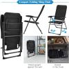 Giantex Set of 2 Patio Chairs, Folding Chairs with Adjustable Backrest, Outdoor Sling Chairs for Bistro, Deck, Backyard, Armchair with Padded Seat, 300 lbs Capacity (2, Black)(2)