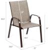 Giantex Set of 2 Patio Chairs, Outdoor Bistro Armchairs with Metal Frame, Mesh Seats, High Backrest, Patio Dining Chairs for Porch Garden Pool Balcony Yard Deck(Grey)