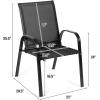Giantex Set of 2 Patio Chairs, Outdoor Bistro Armchairs with Metal Frame, Mesh Seats, High Backrest, Patio Dining Chairs for Porch Garden Pool Balcony Yard Deck(Black)