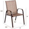 Giantex Set of 2 Patio Chairs, Outdoor Bistro Armchairs with Metal Frame, Mesh Seats, High Backrest, Patio Dining Chairs for Porch Garden Pool Balcony Yard Deck(Brown)
