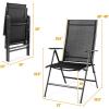 Giantex Set of 2 Patio Dining Chairs, Folding Outdoor Chairs, Portable Camping Chairs with Breathable Fabric, Foldable Chairs with Armrest High Backrest for Garden Patio Pool Beach Yard, Black(Charcoal Gray)