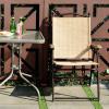 Giantex Set of 2 Patio Folding Chairs, Outdoor Patio Dining Chairs w/Armrest, Sling Back, Metal Frame, Outside Use for Lawn Camping Garden Pool Beach Yard Lounge, No Assembly, Yellow(Yellow)
