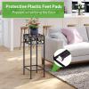 Giantex Set of 3 Metal Plant Stand, 3 Pieces Flower Pot Holder Rack with Ceramic Beads Design, Irons Planter Supports Display End Table for Home Patio Garden (Square)