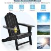 Giantex Set of 4 Adirondack Chair Outdoor Fire Pit Chairs, HDPE Weather Resistant Patio Chair for Campfire,Deck, Garden, Yard, Lawn Furniture Porch and Lawn Seating Composite Chairs(Black)