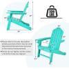 Giantex Set of 4 Adirondack Chair Outdoor Fire Pit Chairs, HDPE Weather Resistant Patio Chair for Campfire,Deck, Garden, Yard, Lawn Furniture Porch and Lawn Seating Composite Chairs(Turquoise)