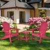 Giantex Set of 4 Adirondack Chair Outdoor Fire Pit Chairs, HDPE Weather Resistant Patio Chair for Campfire,Deck, Garden, Yard, Lawn Furniture Porch and Lawn Seating Composite Chairs(Red)
