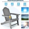 Giantex Set of 4 Adirondack Chair Outdoor Fire Pit Chairs, HDPE Weather Resistant Patio Chair for Campfire,Deck, Garden, Yard, Lawn Furniture Porch and Lawn Seating Composite Chairs(Grey)