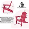 Giantex Set of 4 Adirondack Chair Outdoor Fire Pit Chairs, HDPE Weather Resistant Patio Chair for Campfire,Deck, Garden, Yard, Lawn Furniture Porch and Lawn Seating Composite Chairs(Red)