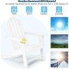 Giantex Set of 4 Adirondack Chair Outdoor Fire Pit Chairs, HDPE Weather Resistant Patio Chair for Campfire,Deck, Garden, Yard, Lawn Furniture Porch and Lawn Seating Composite Chairs(White)