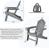 Giantex Set of 4 Adirondack Chair Outdoor Fire Pit Chairs, HDPE Weather Resistant Patio Chair for Campfire,Deck, Garden, Yard, Lawn Furniture Porch and Lawn Seating Composite Chairs(Grey)