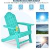 Giantex Set of 4 Adirondack Chair Outdoor Fire Pit Chairs, HDPE Weather Resistant Patio Chair for Campfire,Deck, Garden, Yard, Lawn Furniture Porch and Lawn Seating Composite Chairs(Turquoise)