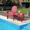 Giantex Set of 4 Adirondack Chair Outdoor Fire Pit Chairs, HDPE Weather Resistant Patio Chair for Campfire,Deck, Garden, Yard, Lawn Furniture Porch and Lawn Seating Composite Chairs(Red)