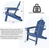 Giantex Set of 4 Adirondack Chair Outdoor Fire Pit Chairs, HDPE Weather Resistant Patio Chair for Campfire,Deck, Garden, Yard, Lawn Furniture Porch and Lawn Seating Composite Chairs(Navy)