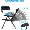Giantex Set of 4 Patio Dining Chairs, Folding Lounge Chairs with 7 Level Adjustable Backrest, 300 Lbs Capacity, Outdoor Portable Chairs with Metal Frame(Black)