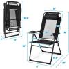 Giantex Set of 4 Patio Dining Chairs, Folding Lounge Chairs with 7 Level Adjustable Backrest, 300 Lbs Capacity, Outdoor Portable Chairs with Metal Frame(Black)