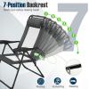 Giantex Set of 4 Patio Dining Chairs, Folding Lounge Chairs with 7 Level Adjustable Backrest, 300 Lbs Capacity, Outdoor Portable Chairs with Metal Frame(Dark Gray)