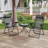Giantex Set of 4 Patio Dining Chairs, Folding Lounge Chairs with 7 Level Adjustable Backrest, 300 Lbs Capacity, Outdoor Portable Chairs with Metal Frame(Dark Gray)