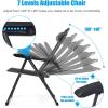 Giantex Set of 4 Patio Dining Chairs, Folding Lounge Chairs with 7 Level Adjustable Backrest, 300 Lbs Capacity, Outdoor Portable Chairs with Metal Frame(Grey)