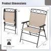 Giantex Set of 4 Patio Folding dining chairs for Camping, Beach, Backyard, Deck Portable w/Armrest and Metal Frame, 4-Pack (Brown)(Beige)
