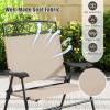 Giantex Set of 4 Patio Folding dining chairs for Camping, Beach, Backyard, Deck Portable w/Armrest and Metal Frame, 4-Pack (Brown)(Beige)