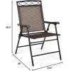 Giantex Set of 4 Patio Folding dining chairs for Camping, Beach, Backyard, Deck Portable w/Armrest and Metal Frame, 4-Pack (Brown)(Brown)