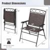 Giantex Set of 4 Patio Folding dining chairs for Camping, Beach, Backyard, Deck Portable w/Armrest and Metal Frame, 4-Pack (Brown)(Dark Brown)
