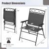 Giantex Set of 4 Patio Folding dining chairs for Camping, Beach, Backyard, Deck Portable w/Armrest and Metal Frame, 4-Pack (Brown)(Grey)