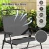 Giantex Set of 4 Patio Folding dining chairs for Camping, Beach, Backyard, Deck Portable w/Armrest and Metal Frame, 4-Pack (Brown)(Grey)