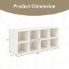 Giantex Shoe Bench 8 Cubes, 40″ Entryway Bench with Storage, 8-Cubby Shoe Rack, Shoe Organizer Storage Cabinet for Entryway, Hallway, Mudroom, Living Room, Bedroom, Support up to 500 lbs, Black(White)