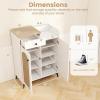 Giantex Shoe Cabinet with Doors, 6-Tier Shoe Organizer Cabinet with Drawer, 6 Removable Shelves & Metal Legs, Modern Wooden Shoe Storage Cabinet for Entryway, Closet, Hallway, Living Room, White