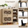 Giantex Shoe Cabinet with Flip & Slide Doors, Entry Way Shoe Rack Cabinet with Adjustable Cube Shelves, Freestanding Wood Shoe Cabinet Storage for Entryway, Closet, Hallway, Living Room, Foyer, Oak(Decorative Doors)
