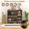 Giantex Shoe Cabinet with Flip & Slide Doors, Entry Way Shoe Rack Cabinet with Adjustable Cube Shelves, Freestanding Wood Shoe Cabinet Storage for Entryway, Closet, Hallway, Living Room, Foyer, Oak(Decorative Doors)
