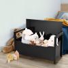Giantex Shoe Storage Bench with Cushion, Entryway Storage Benches, End of Bed Bench for Bedroom, Wood Shoe Bench with Seat, 34.5″ L×15.5″ W×19.5″ H, Black(Black)