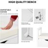 Giantex Shoe Storage Bench with Cushion, Entryway Storage Benches, End of Bed Bench for Bedroom, Wood Shoe Bench with Seat, 34.5″ L×15.5″ W×19.5″ H, Black(White)