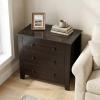 Giantex Small 3-Drawer Dresser for Bedroom – 28.5” x 18” x 26” Wide Chest of Drawers, Modern Large Nightstand, Storage Cabinet, Closet Storage Organizer for Living Room, Hallway (White)(Brown)