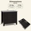 Giantex Small 3-Drawer Dresser for Bedroom – 28.5” x 18” x 26” Wide Chest of Drawers, Modern Large Nightstand, Storage Cabinet, Closet Storage Organizer for Living Room, Hallway (White)(Brown)